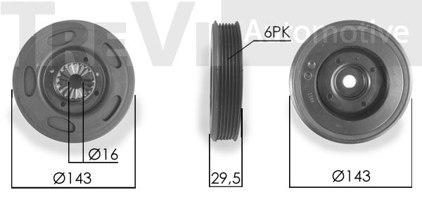 TREVI AUTOMOTIVE Hihnapyörä, kampiakseli PC1181